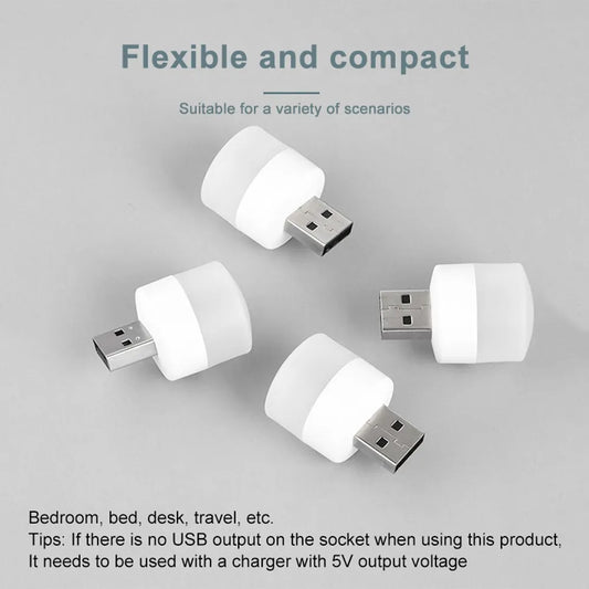2 Pcs USB Mobile Small Round Light