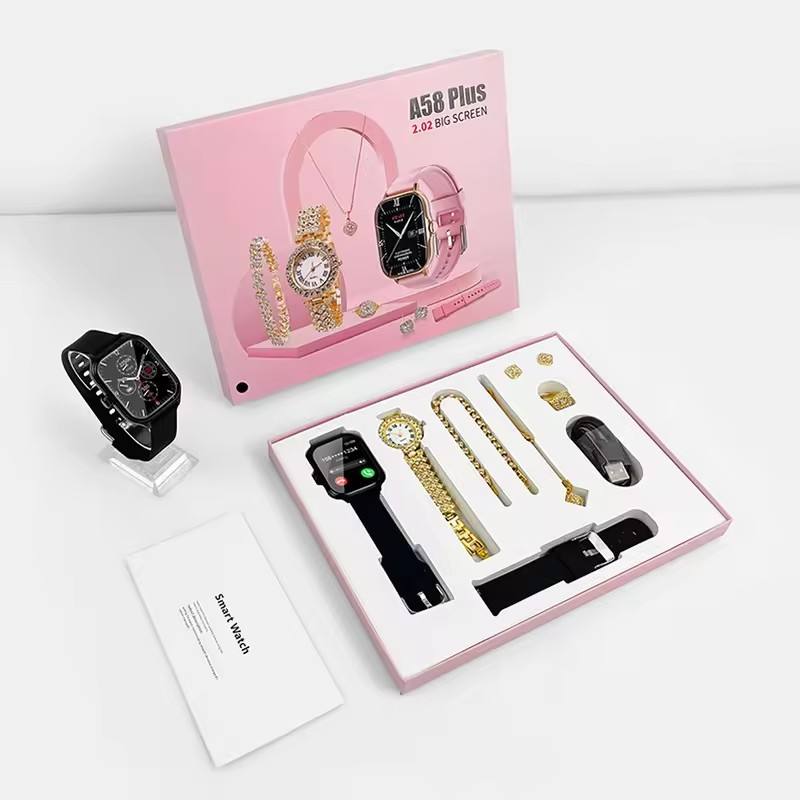 ๐๏ธ A58 Plus Smart Watch & Luxury Jewellery Gift Set.