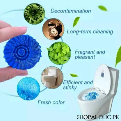 10Pcs Blue Automatic Toilet Cleaner Stain Remover Tabs Tablet Flush Tank