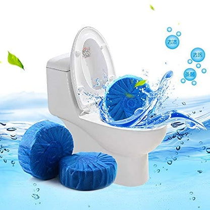 10Pcs Blue Automatic Toilet Cleaner Stain Remover Tabs Tablet Flush Tank
