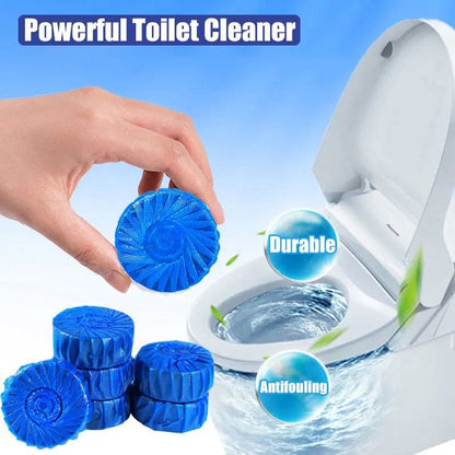 10Pcs Blue Automatic Toilet Cleaner Stain Remover Tabs Tablet Flush Tank