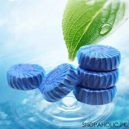 10Pcs Blue Automatic Toilet Cleaner Stain Remover Tabs Tablet Flush Tank