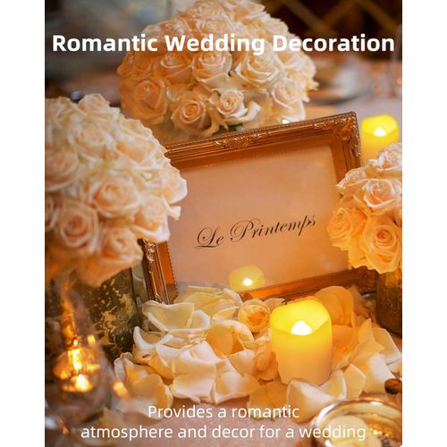 Flameless Votive Candles - 5pcs LED Tea Lights for Weddings and Parties
