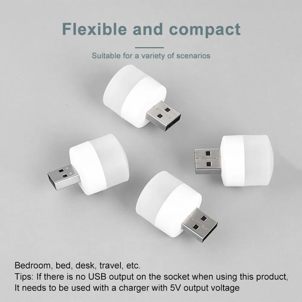 2 Pcs USB Mobile Small Round Light