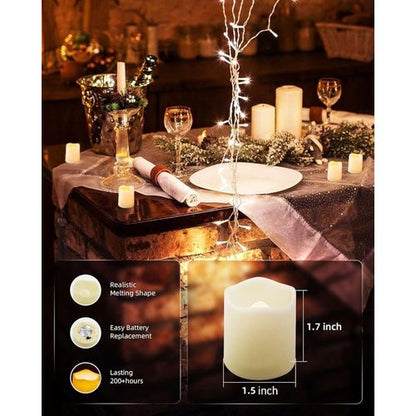 Flameless Votive Candles - 5pcs LED Tea Lights for Weddings and Parties