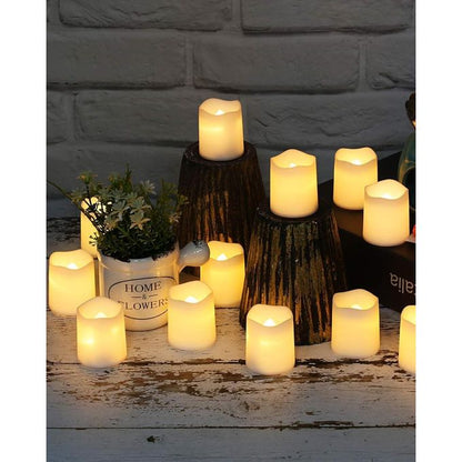Flameless Votive Candles - 5pcs LED Tea Lights for Weddings and Parties